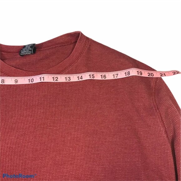 Bleu Ice Mens Sz XXL Shirt Waffle Knit Long Sleeve Crewneck Red New Without Tags - Picture 6 of 11